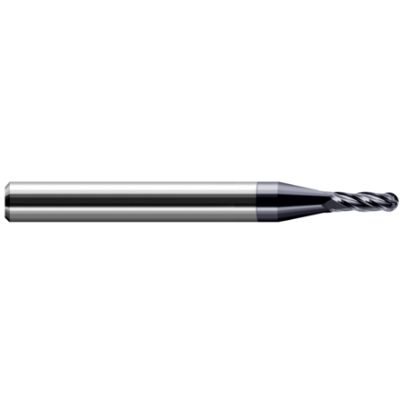 HARVEY TOOL Miniature End Mill - Ball - Stub & Standard, 0.1180", Length of Cut: 0.3540" 74418-C3